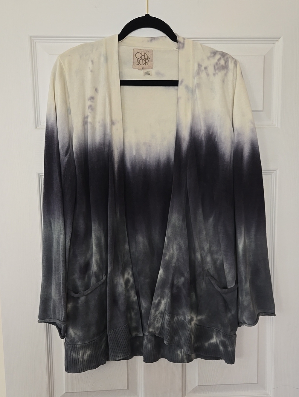 Chaser Women's Tie-dye Ombre Open Front Flare Arm Cardigan